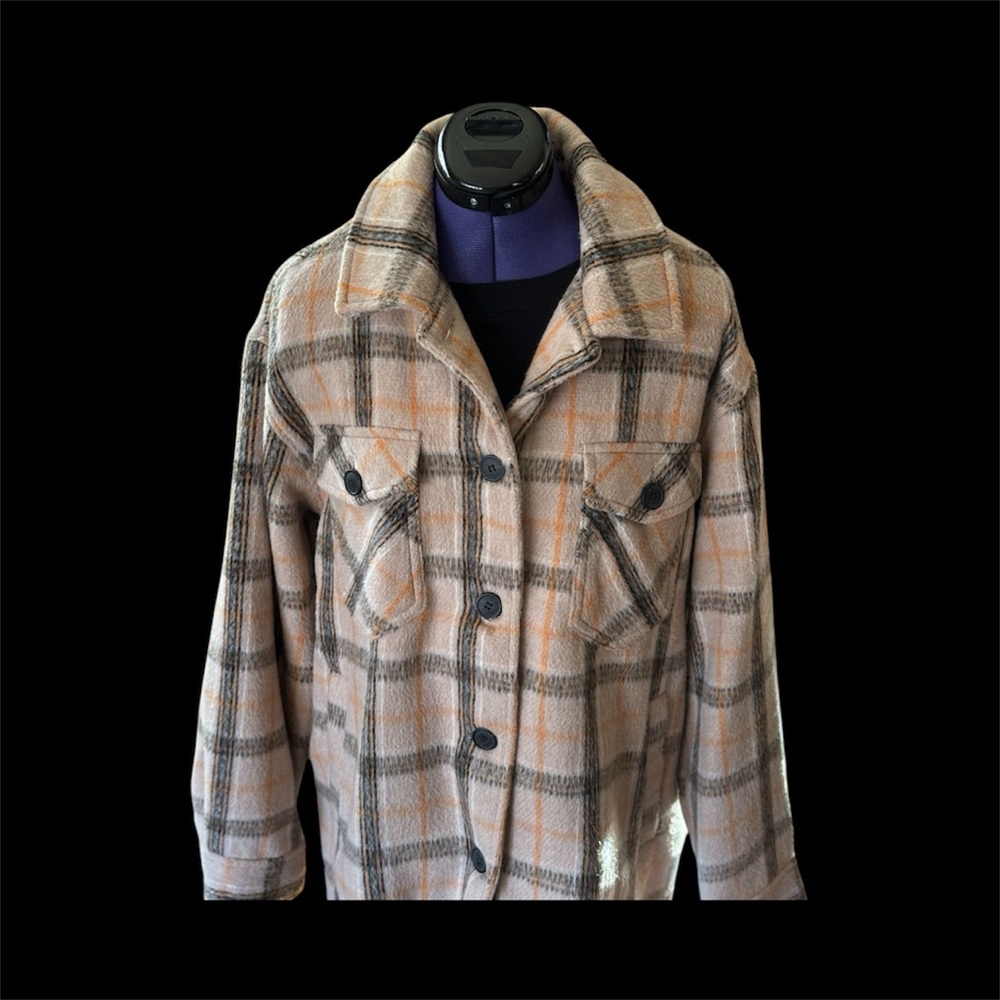 Sebby Plaid Shacket Jacket Juniors Large